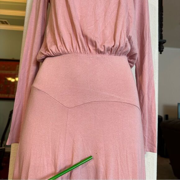 NWOT FREE PEOPLE BEACH BOHO JUPITER ROSE OFF SHOULDER FRONT SLIT MAXI SUNDRESS S - Picture 4 of 13